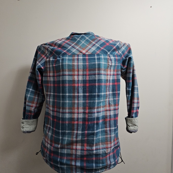Toad&Co Women's Reversible Flannel Shirt Hydro Blue Teal Snap Button Small - Picture 4 of 9